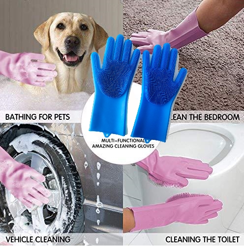 Silicone gloves are multi-functional, bathing pets, cleaning the carpets, tires and toilets.